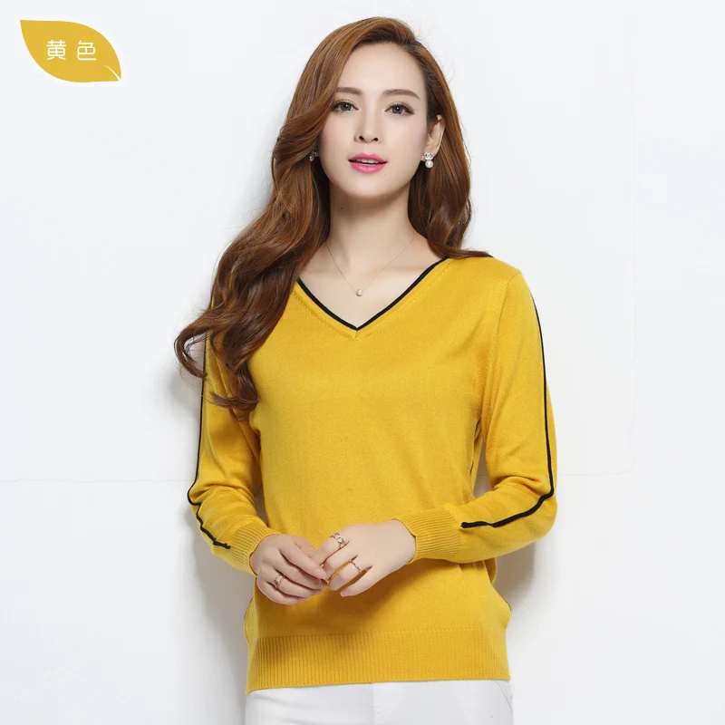 ZEHANGSEA-Women's fashion wool V-neck sweater elegant solid color high-quality sweater office women's basic pullover 12 colors ZEHANGSEA-Women's fashion wool V-neck sweater elegant solid color high-quality sweater office women's basic pullover 12 colors