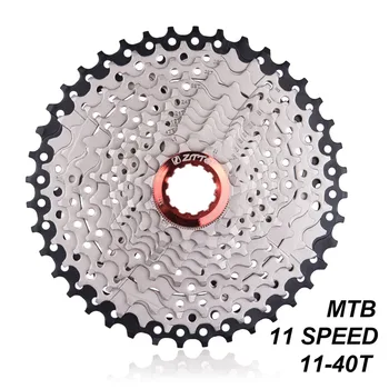 

ZTTO 11S 40T Cassette Flywheel MTB 11 Speed Freewheel Bike Sprocket 2019 Outdoor Cycling Parts for Road Bike- Black Silver