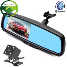 4.3″Car Bracket Rear view Mirror Monitor With Bluetooth Speaker Kit + CCD Rearview Camera. For Toyota Mazda Nissan Kia Hyundai