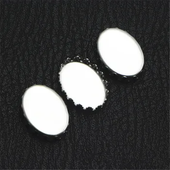 

200 PCS 18*13mm 18*25mm Oval Cabochon Base Connectors Settings Stainless Steel Bezel Setting For Jewelry Making