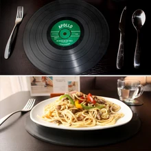 2 unids Vinyl Record Silicona Mesas de Comedor de Gran Tamaño Esteras de Tabla Placemat Coaster Ronda Durable Antideslizante Resistente Al Calor estera Montaña