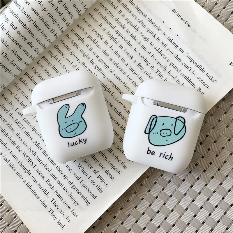 Чехол с милым мультяшным рисунком для Airpods чехол s Bluetooth беспроводные наушники apple