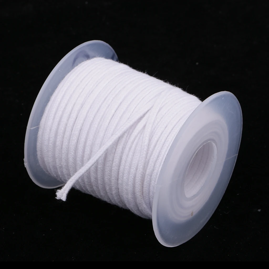 MagiDeal 1 Spool of 30 Meters / 98 Feet Cotton Braided Candle Wick for Candle Making DIY Candle Craft White