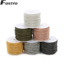 10 ярдов/рулон Роло крошечные звенья цепочки для ожерелья для женщин Diy звенья цепи для кулон ожерелье аксессуары ювелирные изделия 3*4 мм сырой