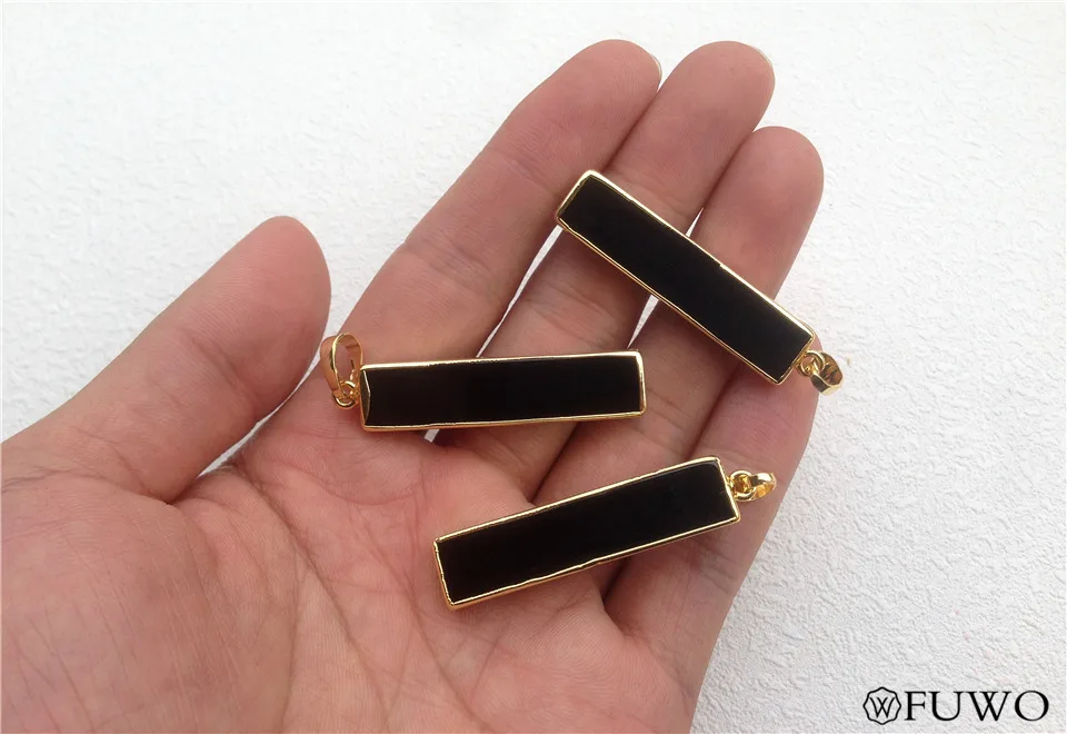 Black agate bar pendant 9