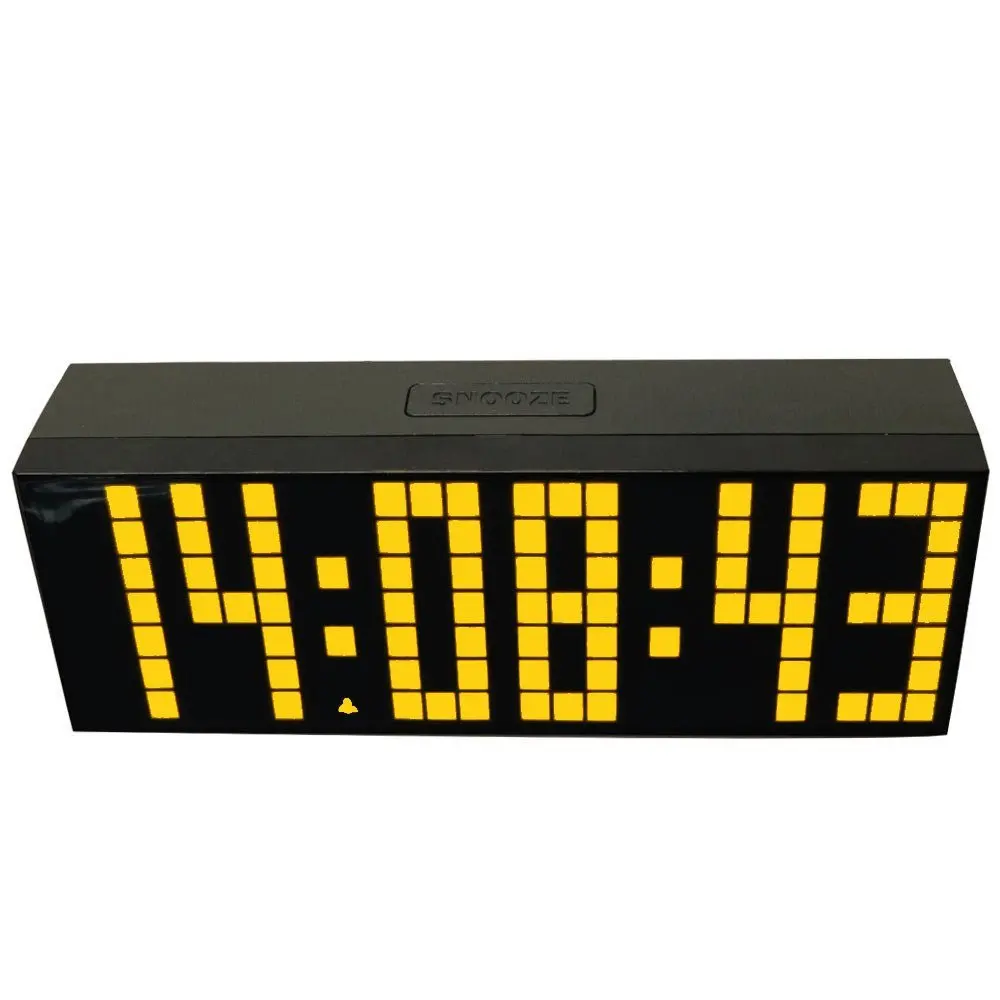 Большой цифровой светодиодный дисплей Многофункциональный Будильник для спальни настольные часы с мягким ночным светильник - Цвет: yellow