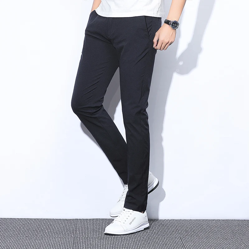 

2019 Men's Spring Autumn Fashion Business Casual Long Pants Suit Pants Male Elastic Straight Formal Trousers Plus Big Size 29-38