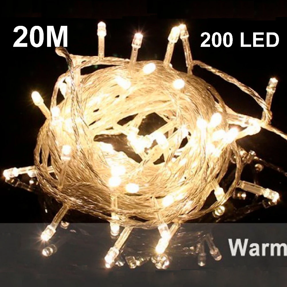 110 В/220 В наружный дом 20 м 200 светодиодов сказочные гирлянды для рождественской вечеринки, свадьбы, праздника, 8 режимов, гирлянды