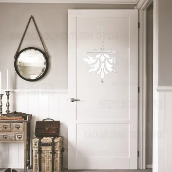 

Vintage Chandelier 3D Decorative Mirror Wall Stickers Home Living Room Bedroom Decor Door Tile Wall Sticker Room Decoration R011