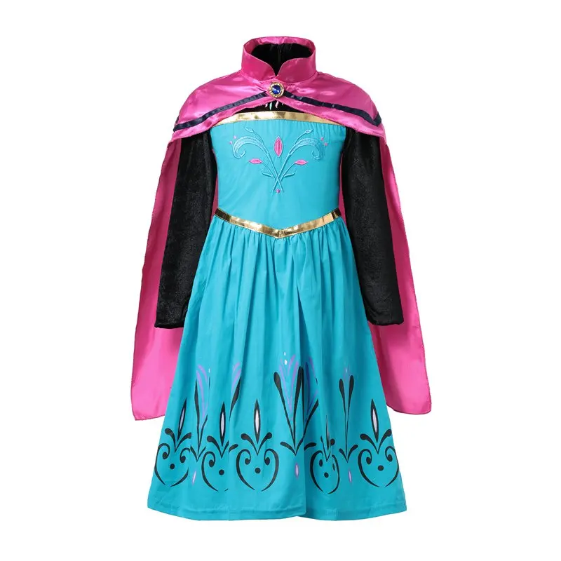 MUABABY девушки Эльза Анна принцесса одеваются детей цветочные сказки Золушка косплей костюм Снежной королевы Эльза платье для девушки - Цвет: Elsa Dress 01