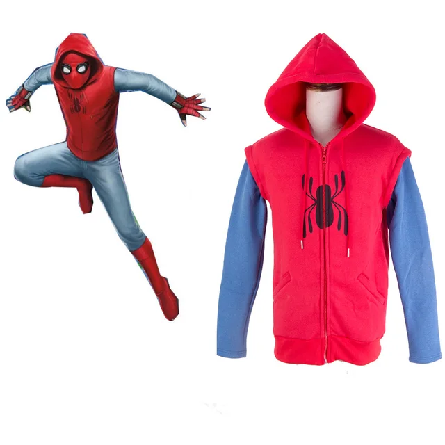Spider Man hoodie cosplay Algodón Suéter de Los Hombres