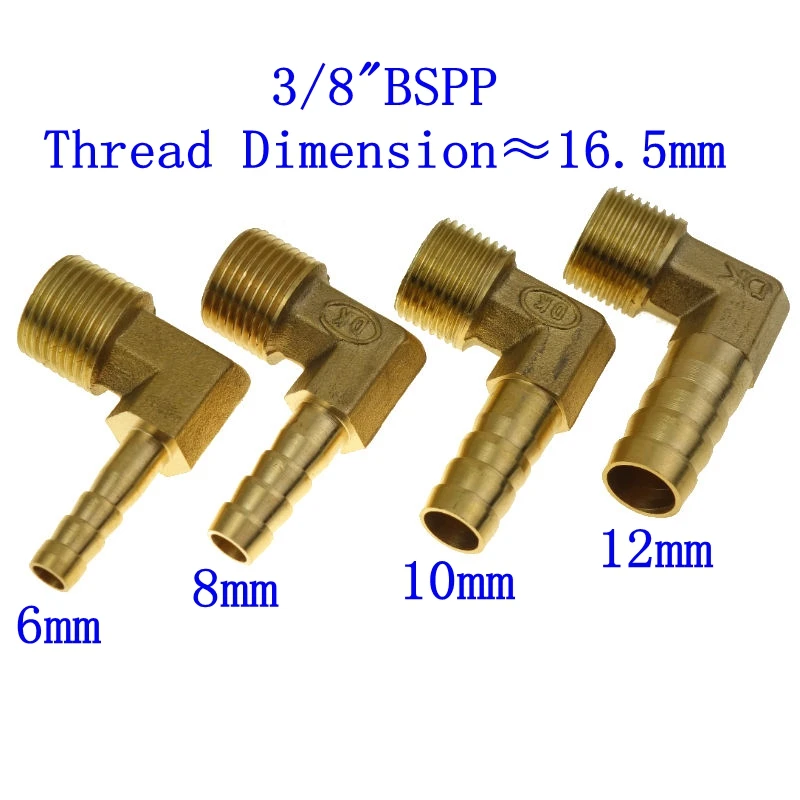 6 8 10 12 мм шланг ID Barb x 1/" 1/4" 3/" 1/2" Мужская резьба BSPP Латунь Колючая фитинг Мужской Локоть разъем