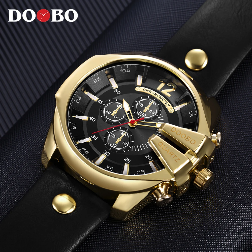 DOOBO золотые мужские часы, мужские часы, лучший бренд, роскошные мужские наручные часы, золотые кварцевые часы, мужские часы, мужские часы, D032