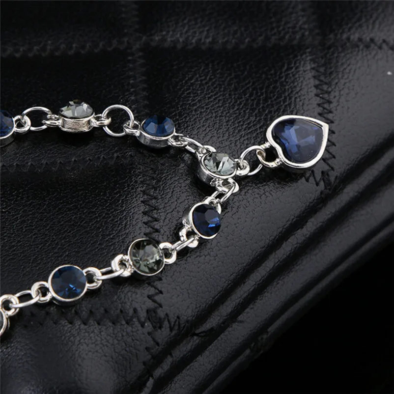 Fashion bracelets for women 2018 Crystal Bracelet Heart Flash Alloy Jewelry Birthday Gifts Pulseiras Dorp Shipping Y11#N (9)