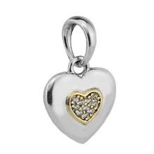 Бусины для самостоятельного изготовления ювелирных изделий Стерлинговое Серебро-ювелирные подвески в форме сердца Подвески Серебро 925 Berloque Perles Шарм