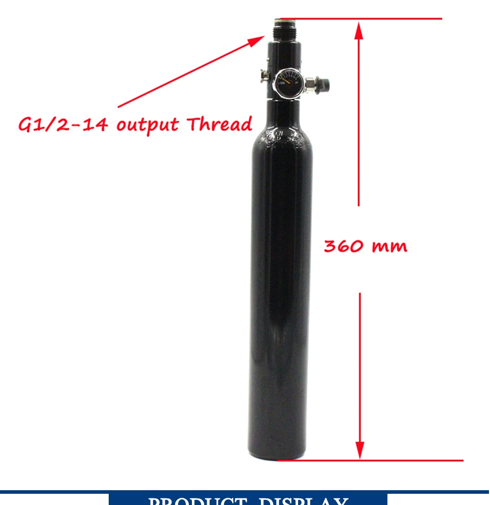 PCP Пейнтбол 0.38L/23CI цилиндр 3000PSI HPA танки 50 мм Тонкий воздушный флакон 5/8-18UNF