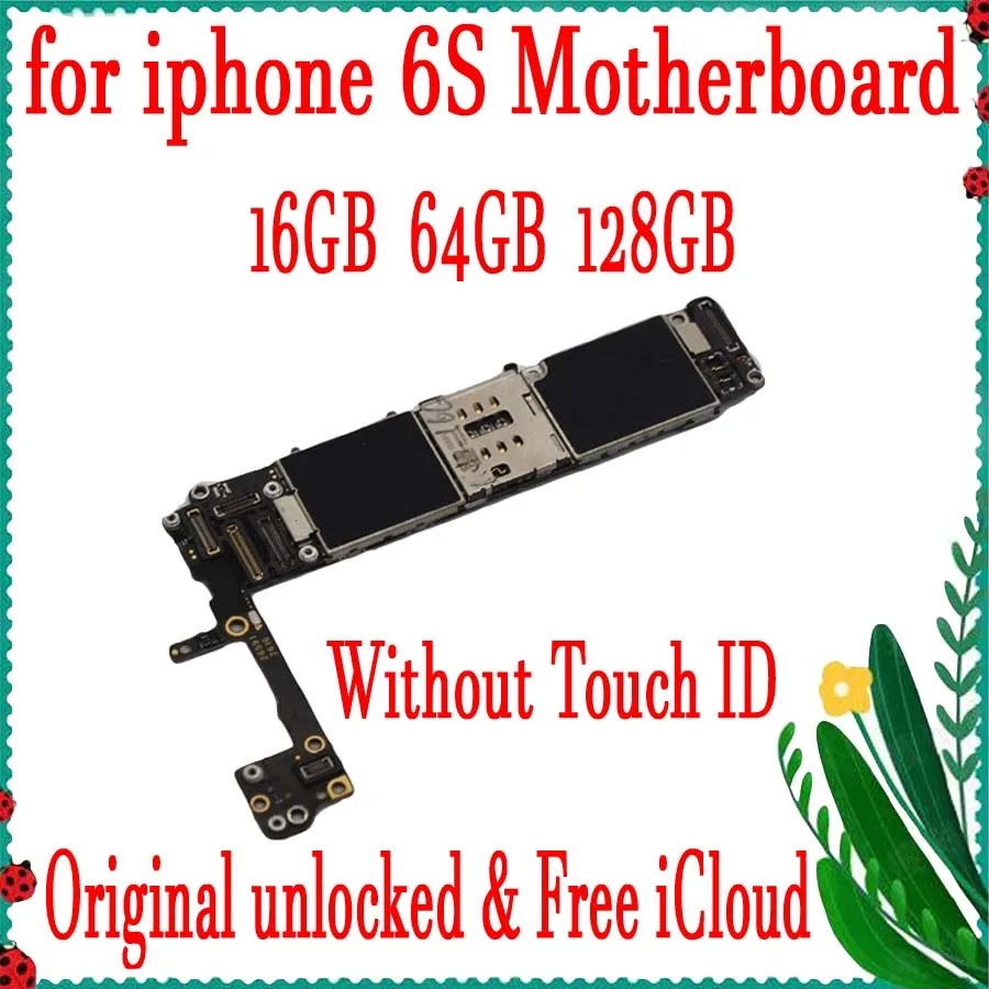 

Factory unlocked for iphone 6S 4.7inch Motherboard without Touch ID,Original unlocked for iphone 6S Mainboard+Chips,Good Tested