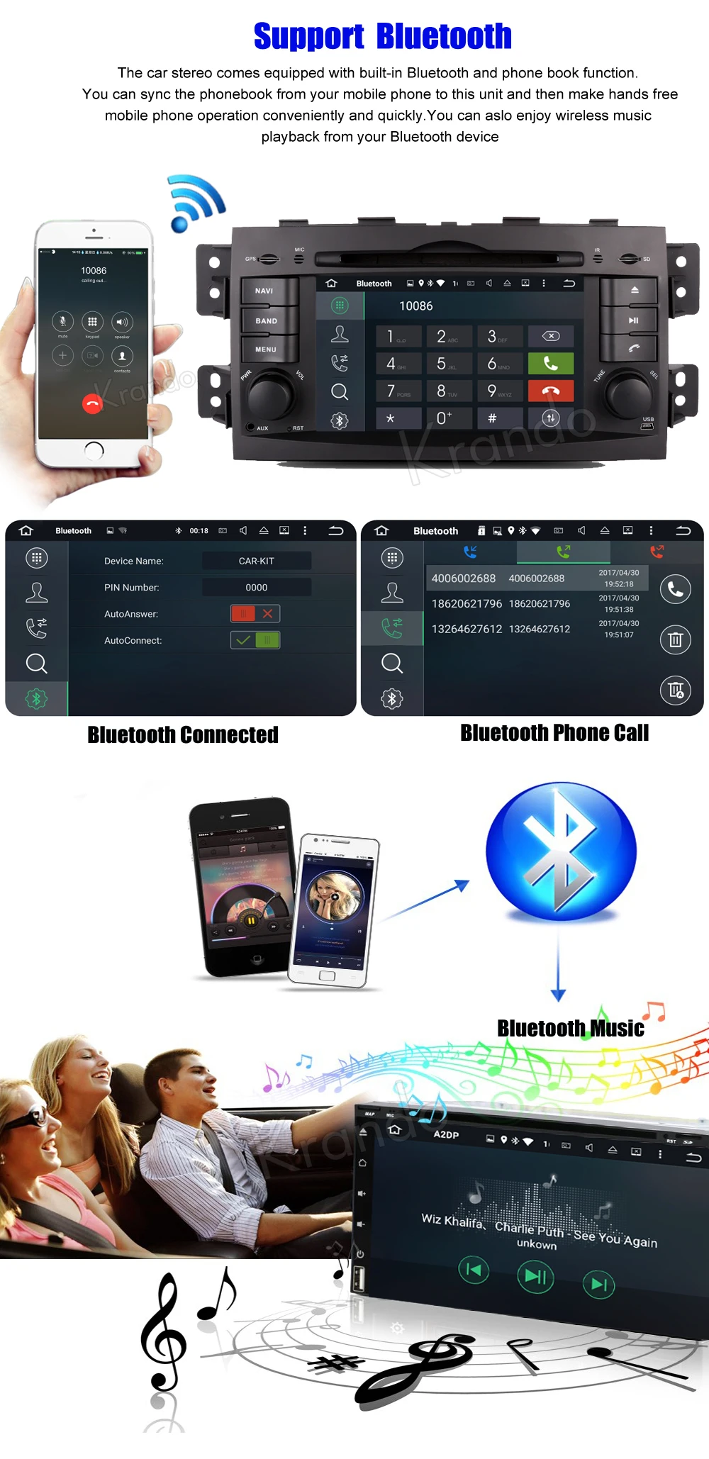 Top Krando 7" Android 9.0 car navigation multimedia system for Kia Mohave Borrego 2008+ audio radio gps dvd player WIFI 3G DAB+ 4