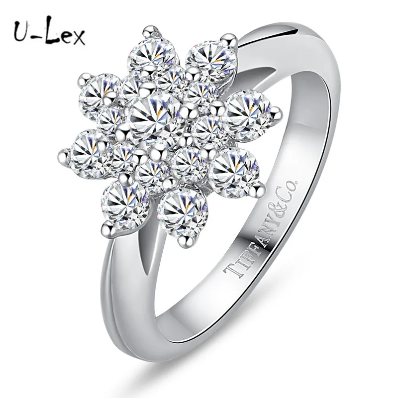 

ULEX 100% Real 925 Sterling Silver Snowflake Rings For Women Luxury Original Zirconia Engagement Wedding Ring Fine Jewelry