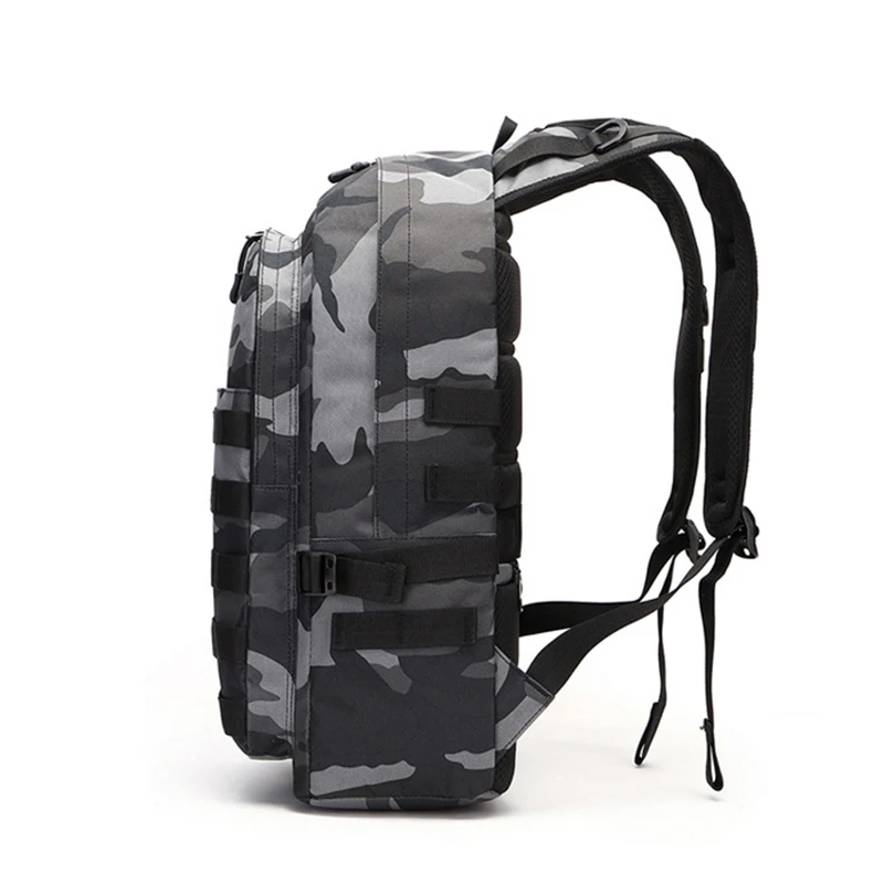 New USB Charging Men Backpack 15.6 Inch Laptop Bag Multi-Functional School Bags Level Camouflage black 15 Inches
