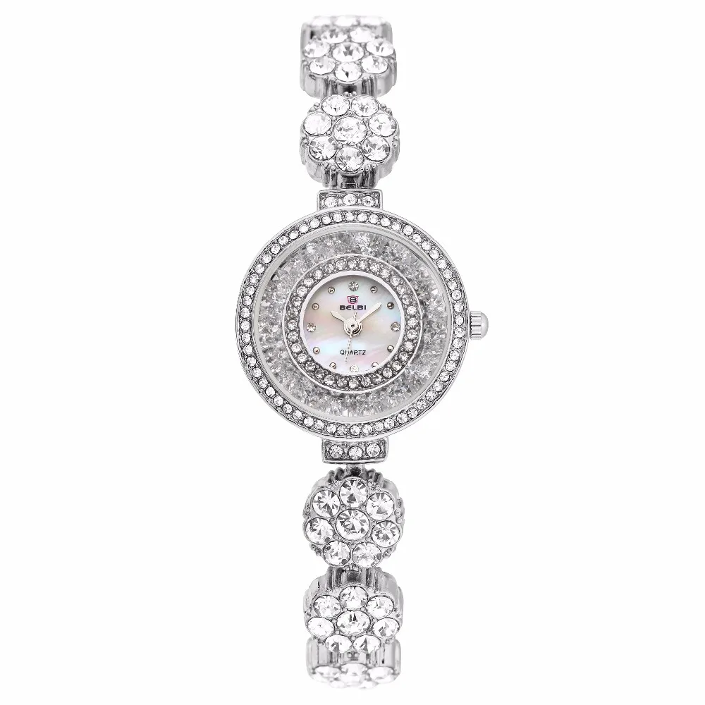 

BELBI Brand Watch Quartz Ladies Gold Silver Fashion Wrist Watches Diamond Stainless Steel Womens Wristwatch Girls Female Clock