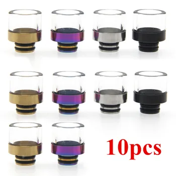 

10pcs/lot 510 Stainless Steel + Glass Drip Tip For E Cigarette Vape Tank RDA RTA RBA Atomizer DIY Vaporizer