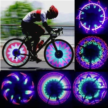 

1pcs 32 LED Wheel Signal Lights Colorful Rainbow Riding Bikes Bicycles Cycling Fixed on Cycle Spoke Light Tire Flash Lighting