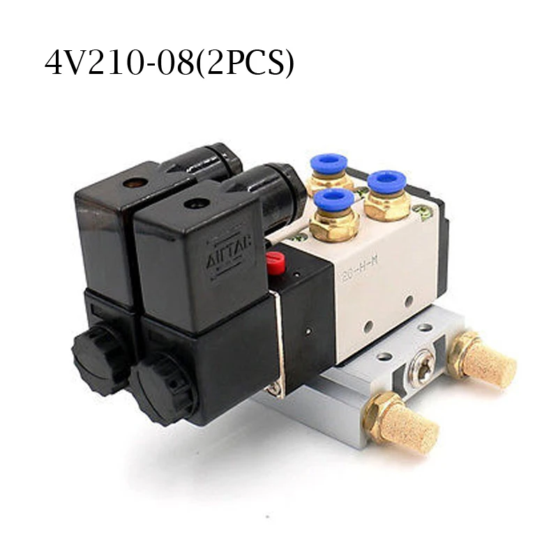 1/4 &quotDC 12В 24В двойной Пневматический электромагнитный клапан 4V210 08 глушитель 4 мм 6