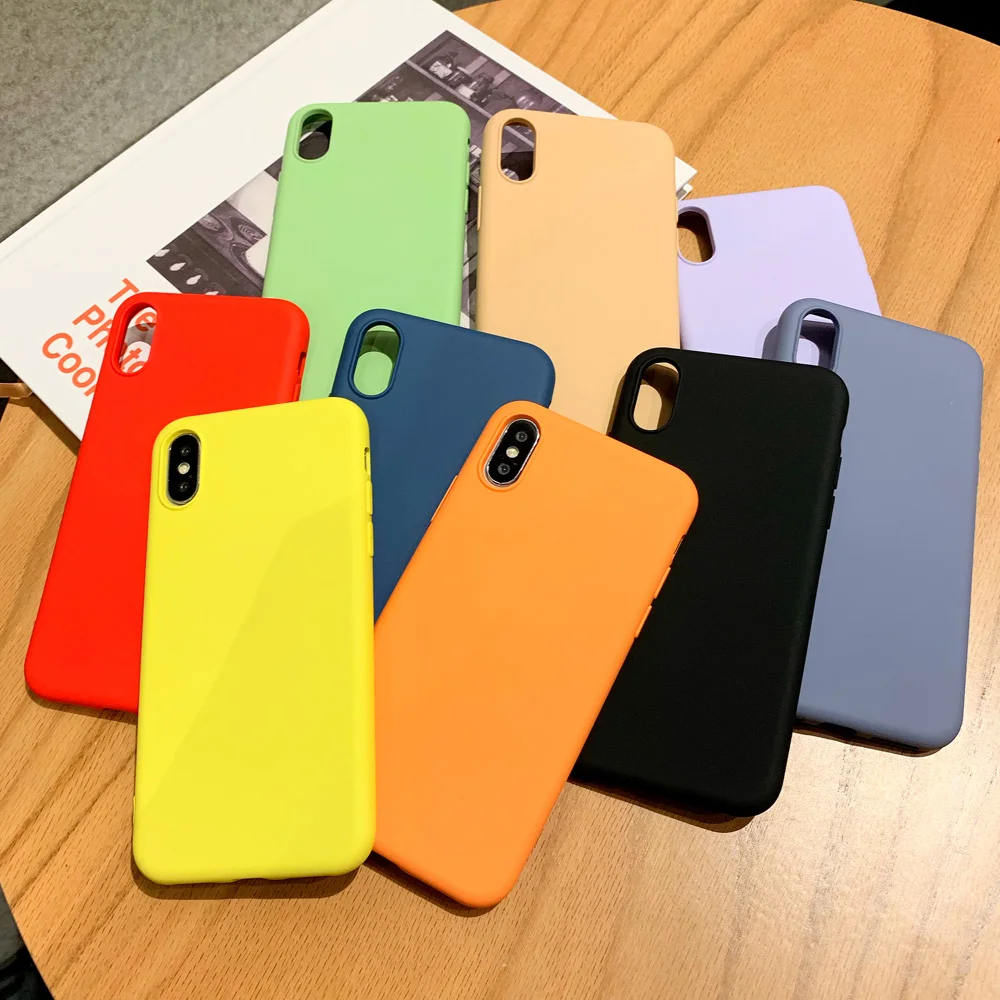 Однотонный силиконовый фланелевый костюм для влюбленных из ТПУ Iphone XR X XS Max 6 S 7 8 Plus
