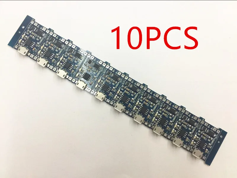 

10 pcs micro usb 5 v 1a 18650 tp4056 lithium battery charger module charging board with dual function protection