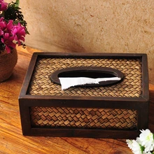 Стиль бамбука деревянные ремесла бытовой украшение принять carton коробки ткани