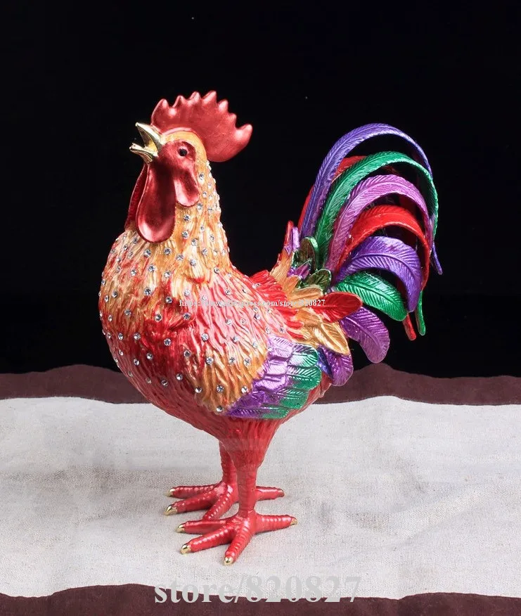 large metal chicken statue