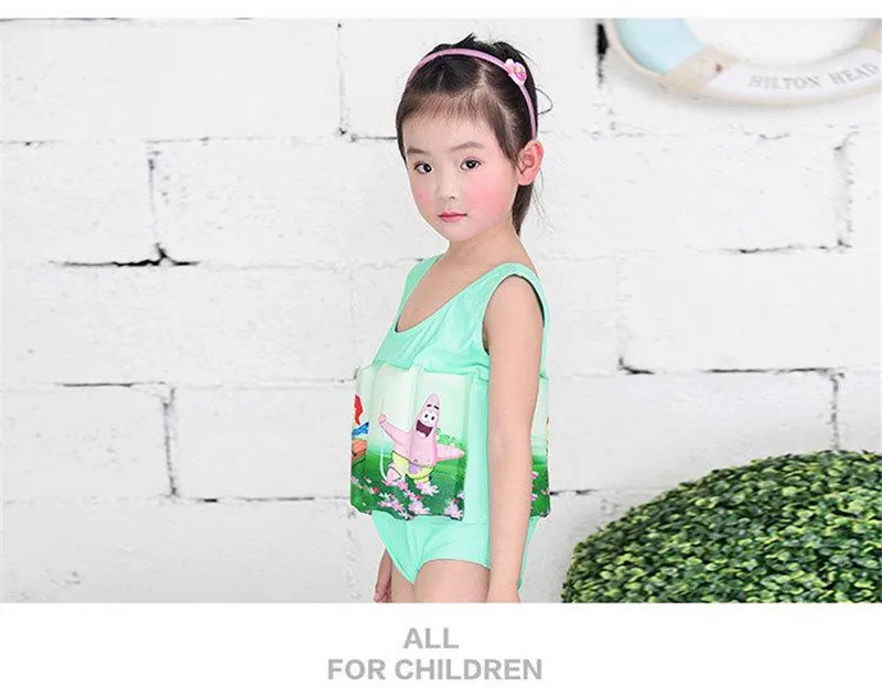 2017 Brand New Quick-drying Kids Buoyant Swimsuit Baby Boy& Baby Girls Siamese Floating Body Swimsuit Removable Float Swimwear34