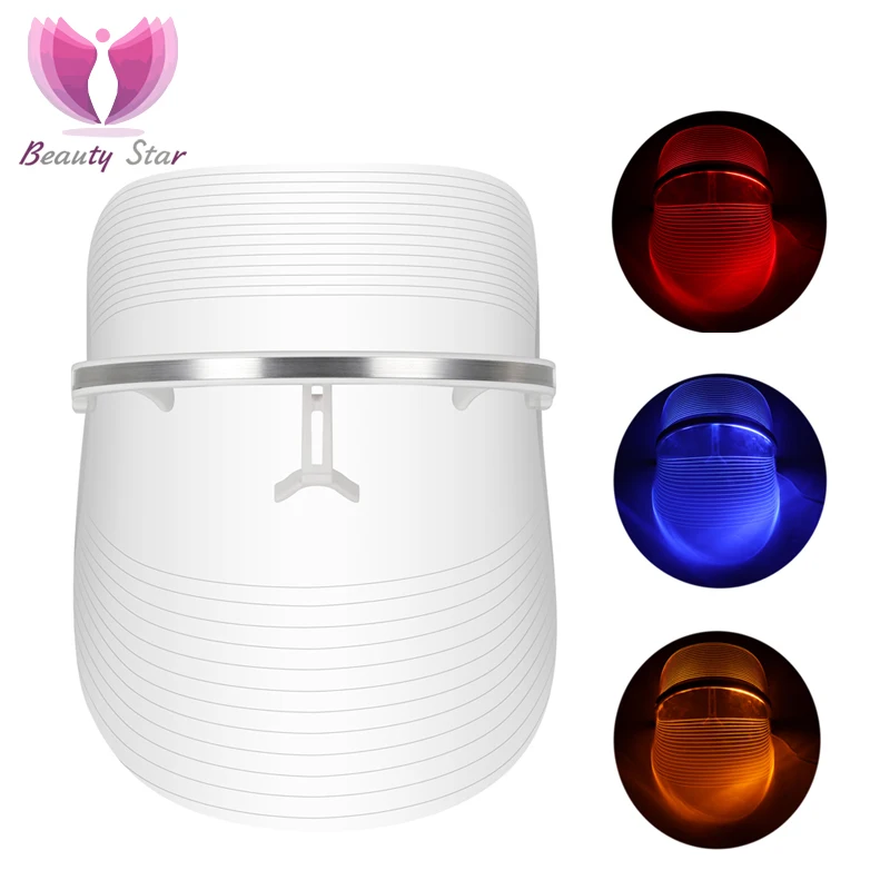 

Beauty Star 3 Color LED Facial Neck Mask LED Photon Mask Remove Wrinkle Acne Skin Rejuvenation Face Beauty Machine