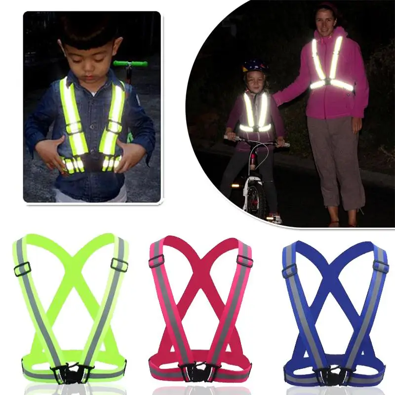 Giantree детский светоотражающий жилет Детская велосипедная отражающая лента для бега на открытом воздухе светоотражающая ткань безопасная куртка в полоску