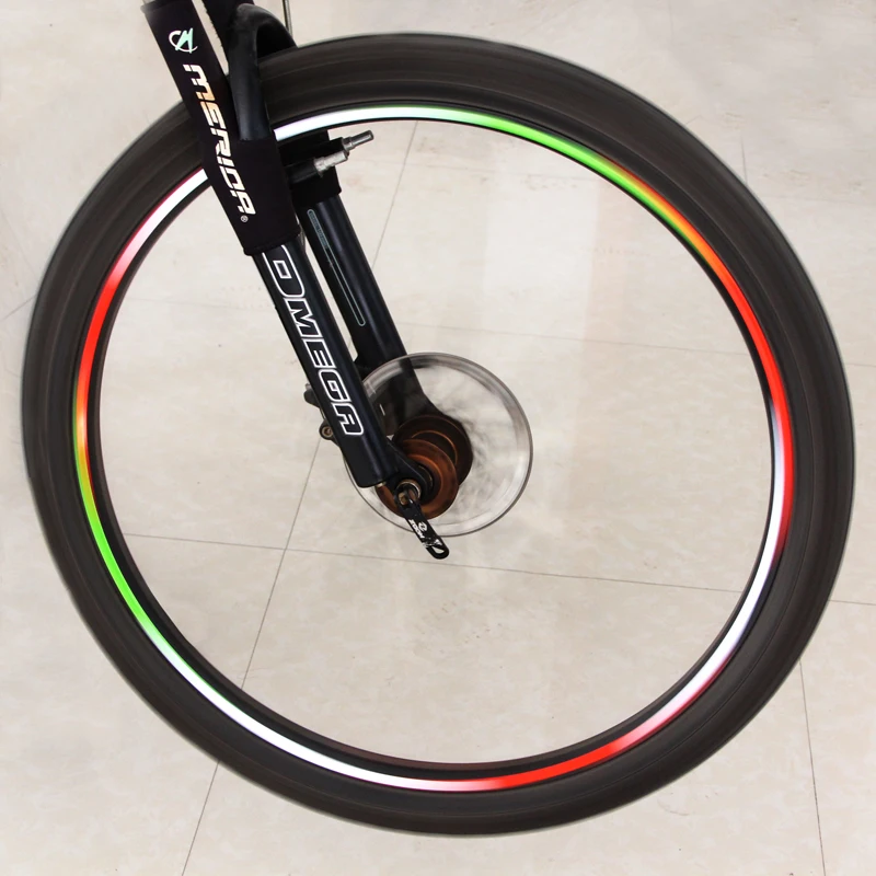 Bicycle wheel reflective stickers mountain bike rim wire wind fire