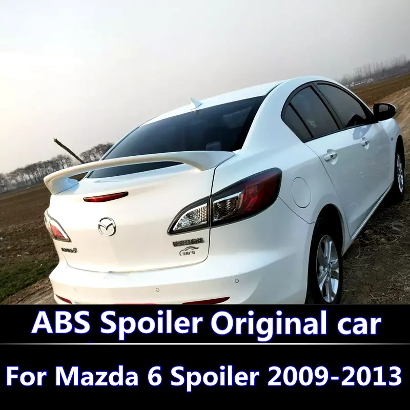 

For Mazda 6 2009-2013 Spoiler High Quality ABS Material Car Rear Wing Primer Color Rear Spoiler For Mazda 6 Sports Spoiler