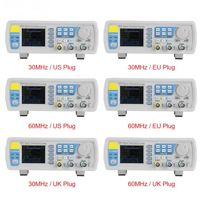 

AC100-240V FY6800 Double Channel DDS Function Arbitrary Waveform Signal Generator