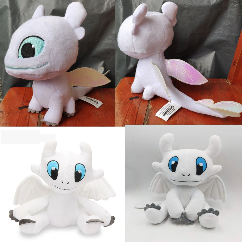 How to Train Your Dragon 3 Light Fury White Dragon Plush Doll Toy  Gift 