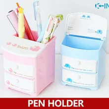 Двойной ящик мультфильм настольная Подставки для ручек, студенты регистрации карандашница как стационарных организатор