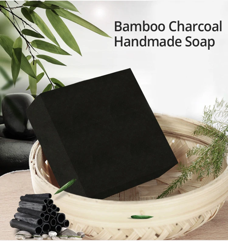 Skin Whitening Bamboo Charcoal Handmade Soap Oil Control Remove