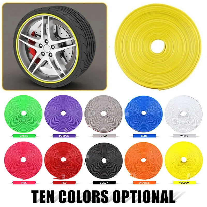 

Vehemo Rubber 8M/Roll Wheel Rims Protector Auto Wheel Rims Protector Vehicle Universal Rimblades Tire Guard Line
