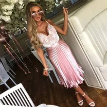 SUNJINACRO/весенне-осенняя модная женская однотонная плиссированная юбка средней длины с высокой талией, эластичная юбка, акция, женская серая, розовая