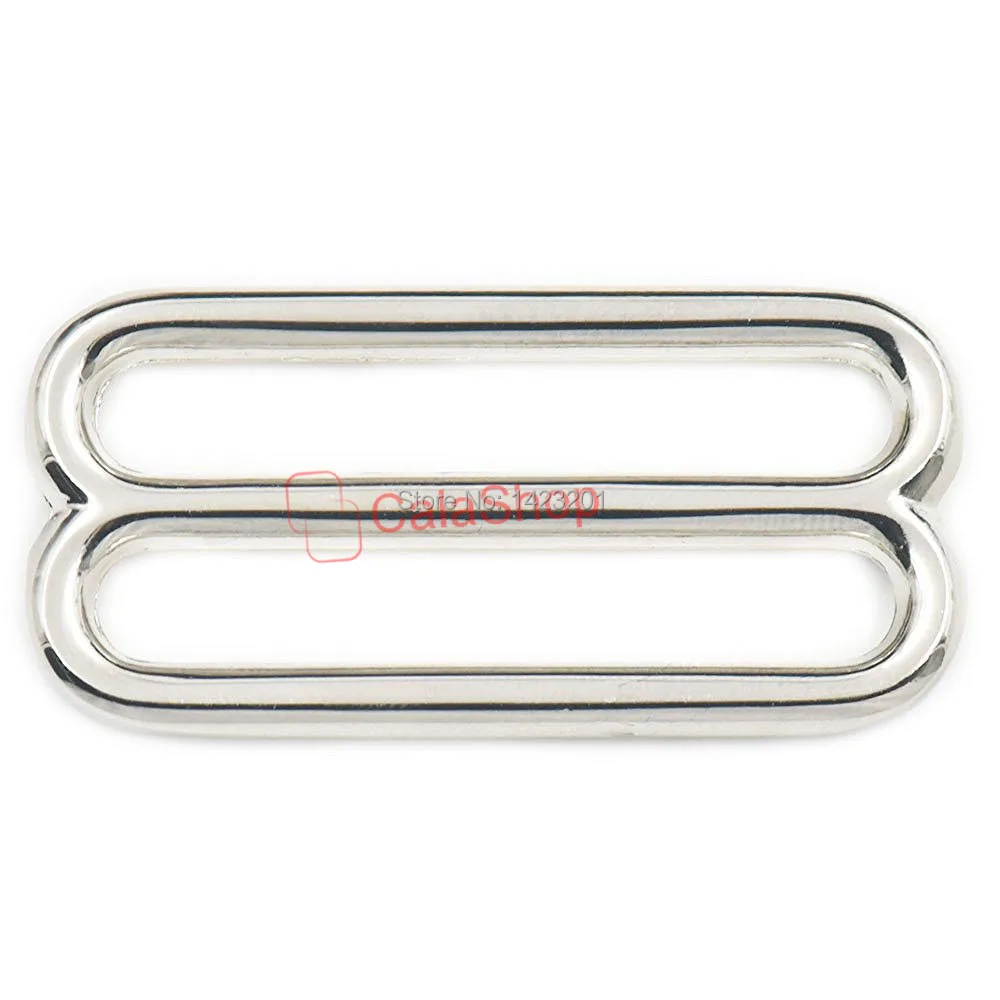 

120 Pcs / Lot 38mm 1.5" Brook Design Wide Mouth Triglides Metal Leather Buckles Leather Belt Ribbon Straps Purse Wholesale