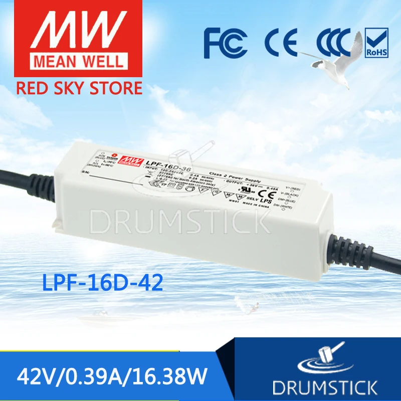 MEAN WELL LPF-16D-42 42V 0.39A meanwell LPF-16D 16.38W Single Output LED Switching Power Supply MEAN WELL LPF-16D-42 42V 0.39A meanwell LPF-16D 16.38W Single Output LED Switching Power Supply