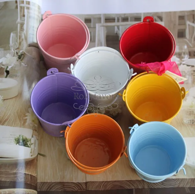 mix colors tin pails
