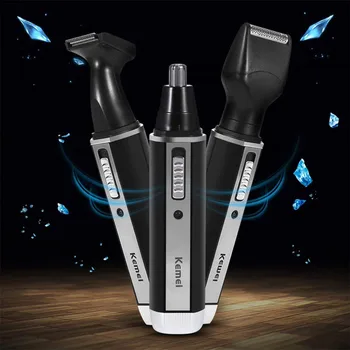 

KM-6630 4 in 1 Professional Electric Rechargeable Nose and Ear Hair Trimmer Shaver Temple Cut For Men Personal Care Tools S36