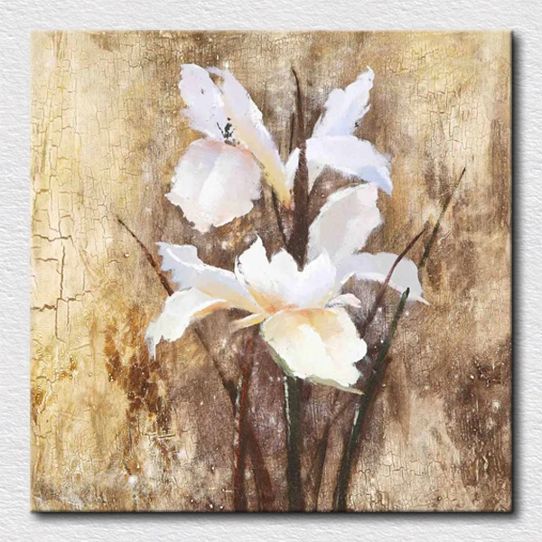 Online shop moderne witte bloemen olieverf canvas handgemaakte ...
