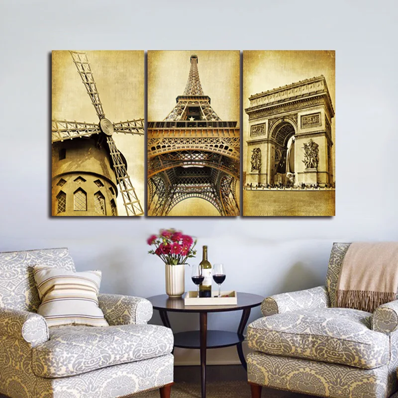 3-Piece-Wall-Art-Europe-Architecture-Paris-Prints-Oil-painting-On-Canvas-Art-Deco-For-home