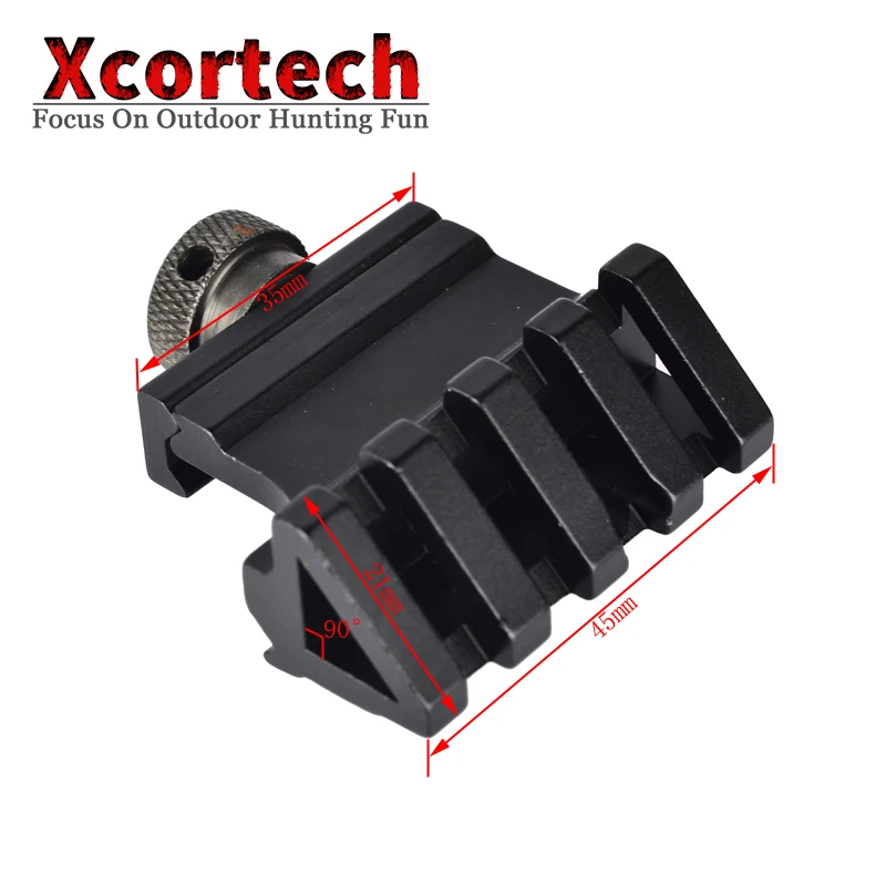 Hunting Tactical 45 Degree Angle Scope Mount Offset 4 Slot Side Rail